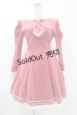 画像1: Angelic Pretty / 別珍セーラーワンピース Free ピンク H-25-06-17-1016-AP-OP-NS-ZH
