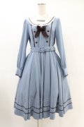 Innocent World / アビーワンピース M スモーキーブルー×ショコラ H-25-06-17-1018-IW-OP-NS-ZH