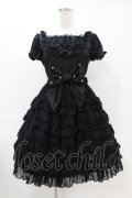 Angelic Pretty / ジョーゼットフリルシンフォニーワンピース Free ブラック H-25-06-17-1019-AP-OP-NS-ZH