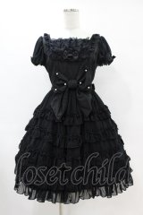 Angelic Pretty / ジョーゼットフリルシンフォニーワンピース Free ブラック H-25-06-17-1019-AP-OP-NS-ZH