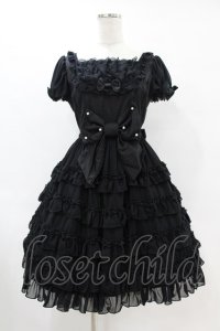 Angelic Pretty / ジョーゼットフリルシンフォニーワンピース Free ブラック H-25-06-17-1019-AP-OP-NS-ZH