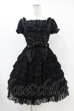 画像1: Angelic Pretty / ジョーゼットフリルシンフォニーワンピース Free ブラック H-25-06-17-1019-AP-OP-NS-ZH