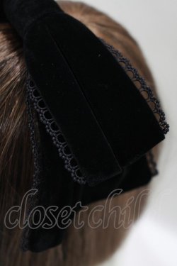 画像2: axes femme kawaii / ベロアリボンヘッドドレス  ブラック H-25-06-17-072-AX-AC-NS-ZH