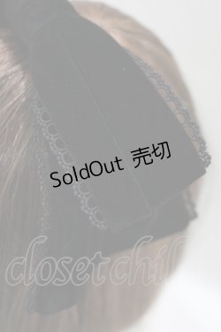 画像2: axes femme kawaii / ベロアリボンヘッドドレス  ブラック H-25-06-17-072-AX-AC-NS-ZH