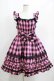 画像1: Angelic Pretty / Cotton candyシャーリングジャンパースカートSet Free ブラック/ピンク H-25-06-17-006-AP-OP-NS-ZH (1)