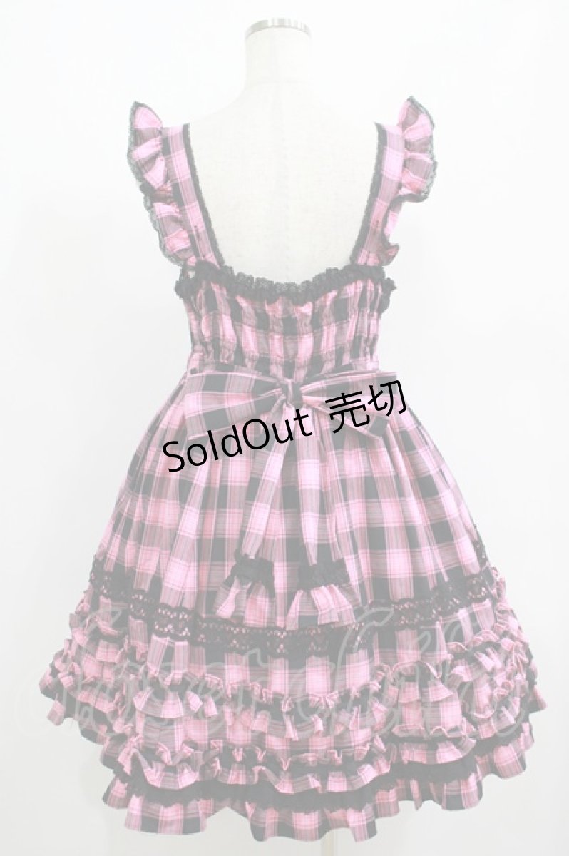 画像3: Angelic Pretty / Cotton candyシャーリングジャンパースカートSet Free ブラック/ピンク H-25-06-17-006-AP-OP-NS-ZH (3)