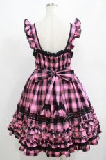 画像3: Angelic Pretty / Cotton candyシャーリングジャンパースカートSet Free ブラック/ピンク H-25-06-17-006-AP-OP-NS-ZH (3)