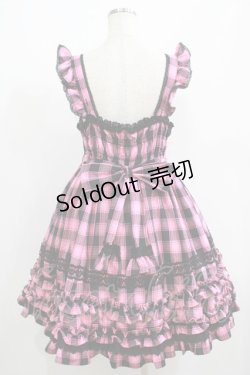 画像3: Angelic Pretty / Cotton candyシャーリングジャンパースカートSet Free ブラック/ピンク H-25-06-17-006-AP-OP-NS-ZH