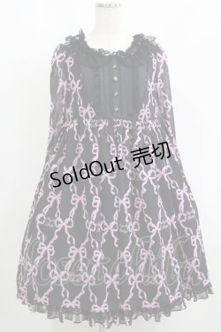 画像1: Angelic Pretty / Sweetie Ribbonワンピース Free ブラック/ピンク H-25-06-17-002-AP-OP-NS-ZH