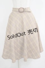 F&A / べっ甲ベルト付きチェックフレアースカート Free BEIGE×BR H-25-06-17-016-LO-SK-NS-ZH