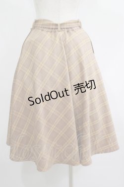 画像3: F&A / べっ甲ベルト付きチェックフレアースカート Free BEIGE×BR H-25-06-17-016-LO-SK-NS-ZH