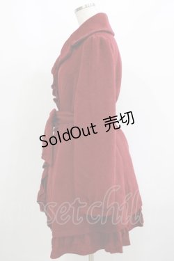 画像2: axes femme / レース襟コート M ワイン H-25-06-17-020-AX-CO-NS-ZT-C034