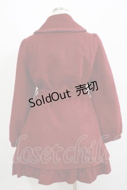 画像3: axes femme / レース襟コート M ワイン H-25-06-17-020-AX-CO-NS-ZT-C034