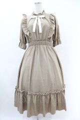 m petit by misako / NINA'SコラボAMハイショクメローワンピース L ベージュ H-25-06-18-032-LO-OP-NS-ZH
