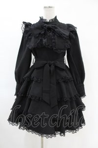 ManonMimie / Layered Skirt Dolly Ribbon OP Free ブラック H-25-06-18-038-0-OP-NS-ZH