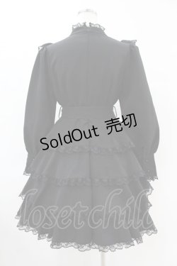 画像2: ManonMimie / Layered Skirt Dolly Ribbon OP Free ブラック H-25-06-18-038-0-OP-NS-ZH