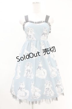 画像1: Jewel Cube（海外ロリータブランド） / Elizabeth Meowジャンパースカート Free ブルーグリーン H-25-06-18-041-PU-OP-NS-ZH