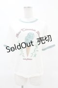 axes femme / チョコミントプリントTシャツ Free 白 H-25-06-18-052-AX-TO-NS-ZH