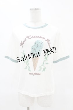 画像1: axes femme / チョコミントプリントTシャツ Free 白 H-25-06-18-052-AX-TO-NS-ZH