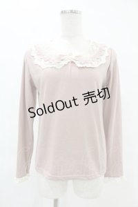 axes femme / プリーツ襟トップス M ピンク H-25-06-18-057-AX-TO-NS-ZH