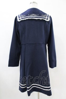 画像2: axes femme POETIQUE / 刺繍セーラーカラーコート M ネイビー H-25-06-18-059-AX-CO-NS-ZH