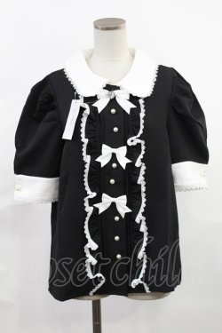 画像1: DearMyLove / マトンスリーブブラウス 3L ブラック H-25-06-18-1027-EL-BL-NS-ZH