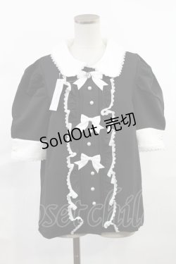 画像1: DearMyLove / マトンスリーブブラウス 3L ブラック H-25-06-18-1027-EL-BL-NS-ZH