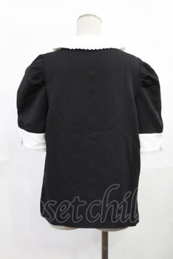 画像2: DearMyLove / マトンスリーブブラウス 3L ブラック H-25-06-18-1027-EL-BL-NS-ZH