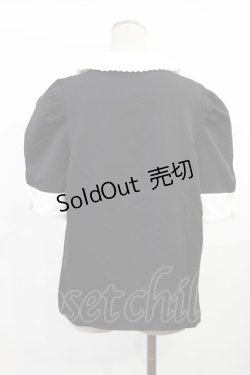 画像2: DearMyLove / マトンスリーブブラウス 3L ブラック H-25-06-18-1027-EL-BL-NS-ZH