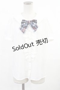 Secret Honey / チェックリボンブラウス Free オフ H-25-06-18-1030-CA-BL-NS-ZH