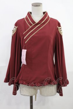画像1: metamorphose / 着物合わせ風ブラウス サイズ1 えんじ H-25-06-18-1031-ME-BL-NS-ZH