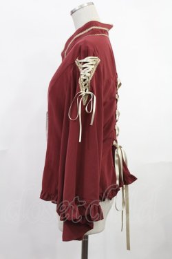 画像2: metamorphose / 着物合わせ風ブラウス サイズ1 えんじ H-25-06-18-1031-ME-BL-NS-ZH