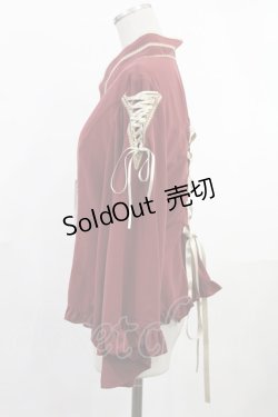 画像2: metamorphose / 着物合わせ風ブラウス サイズ1 えんじ H-25-06-18-1031-ME-BL-NS-ZH