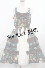 axes femme kawaii / アンティークローズ柄ジャンパースカート M グリーン H-25-06-18-1006-AX-OP-NS-ZH