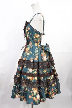 画像2: axes femme kawaii / アンティークローズ柄ジャンパースカート M グリーン H-25-06-18-1006-AX-OP-NS-ZH