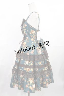 画像2: axes femme kawaii / アンティークローズ柄ジャンパースカート M グリーン H-25-06-18-1006-AX-OP-NS-ZH