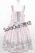 metamorphose / 【プラスサイズ】Happy Sewing Time フリルジャンパースカート+ヘッドドレスセット プラスサイズ ブラック/ピンク H-25-06-18-1002-ME-OP-NS-ZH