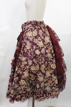 画像2: metamorphose / 【プラスサイズ】ゴブラン風くまちゃんバッスルスカート プラスサイズ ボルドー H-25-06-18-1014-ME-SK-NS-ZH