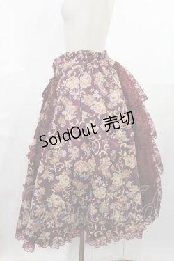 画像2: metamorphose / 【プラスサイズ】ゴブラン風くまちゃんバッスルスカート プラスサイズ ボルドー H-25-06-18-1014-ME-SK-NS-ZH