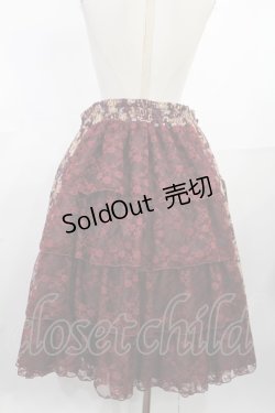 画像3: metamorphose / 【プラスサイズ】ゴブラン風くまちゃんバッスルスカート プラスサイズ ボルドー H-25-06-18-1014-ME-SK-NS-ZH