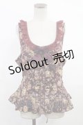 metamorphose / 【プラスサイズ】ゴブラン風くまちゃんフリルビスチェ プラスサイズ ボルドー H-25-06-18-1025-ME-JA-NS-ZH