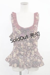 metamorphose / 【プラスサイズ】ゴブラン風くまちゃんフリルビスチェ プラスサイズ ボルドー H-25-06-18-1025-ME-JA-NS-ZH