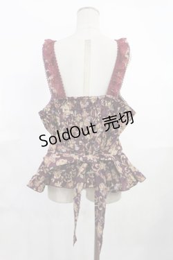画像3: metamorphose / 【プラスサイズ】ゴブラン風くまちゃんフリルビスチェ プラスサイズ ボルドー H-25-06-18-1025-ME-JA-NS-ZH