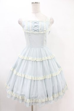 画像1: Innocent World / リンダーホーフジャンパースカート M93cm丈 サックス H-25-06-18-023-IW-OP-NS-ZH