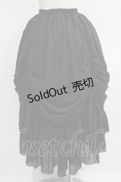 画像3: ATELIER PIERROT / ロングバッスルスカート  ブラック H-25-06-19-004-EL-SK-KB-ZH