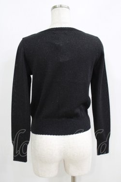画像3: Emily Temple cute / ハートロゴ刺繍ラメニットカーディガン  ブラック H-25-06-19-047-ET-TO-KB-ZH