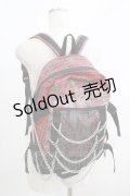 PEACE NOW / ペイントチェックリュック  黒×赤 H-25-06-19-056-PU-BG-KB-ZH