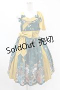 metamorphose / 【プラスサイズ】暁の夢幻灯火 タックジャンパースカート プラスサイズ 深碧(Jasper Green)　 H-25-06-19-1033-ME-OP-NS-ZH