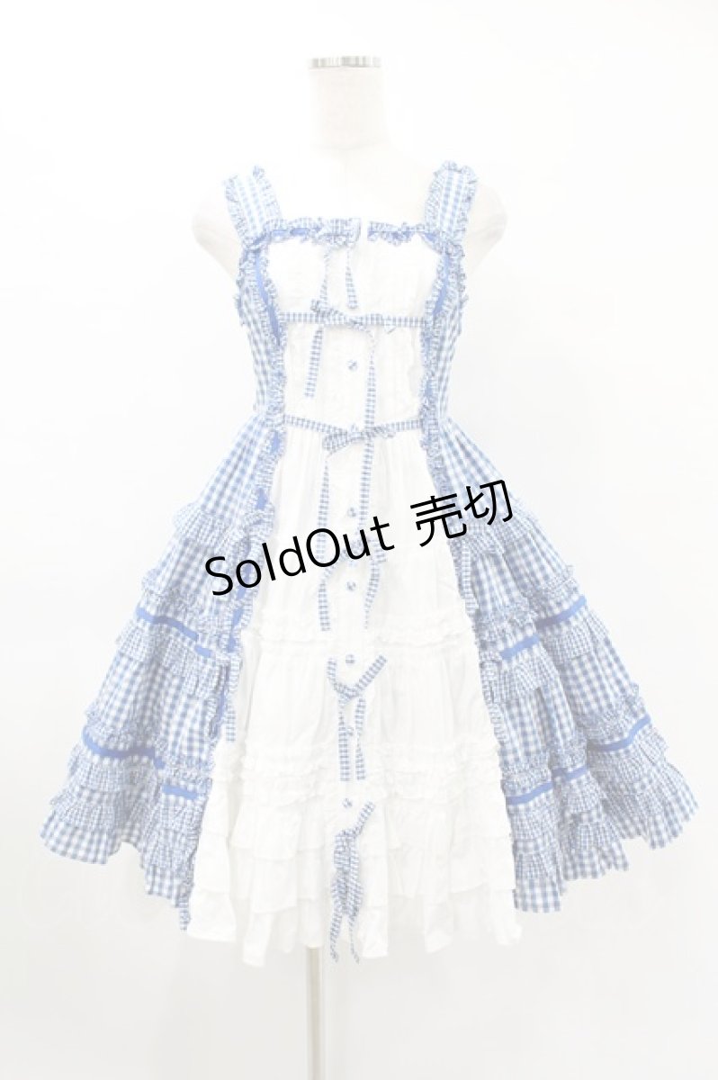 画像1: Angelic Pretty / Little Houseジャンパースカート Free ブルー H-25-06-19-1034-AP-OP-NS-ZH (1)