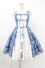 画像1: Angelic Pretty / Little Houseジャンパースカート Free ブルー H-25-06-19-1034-AP-OP-NS-ZH (1)